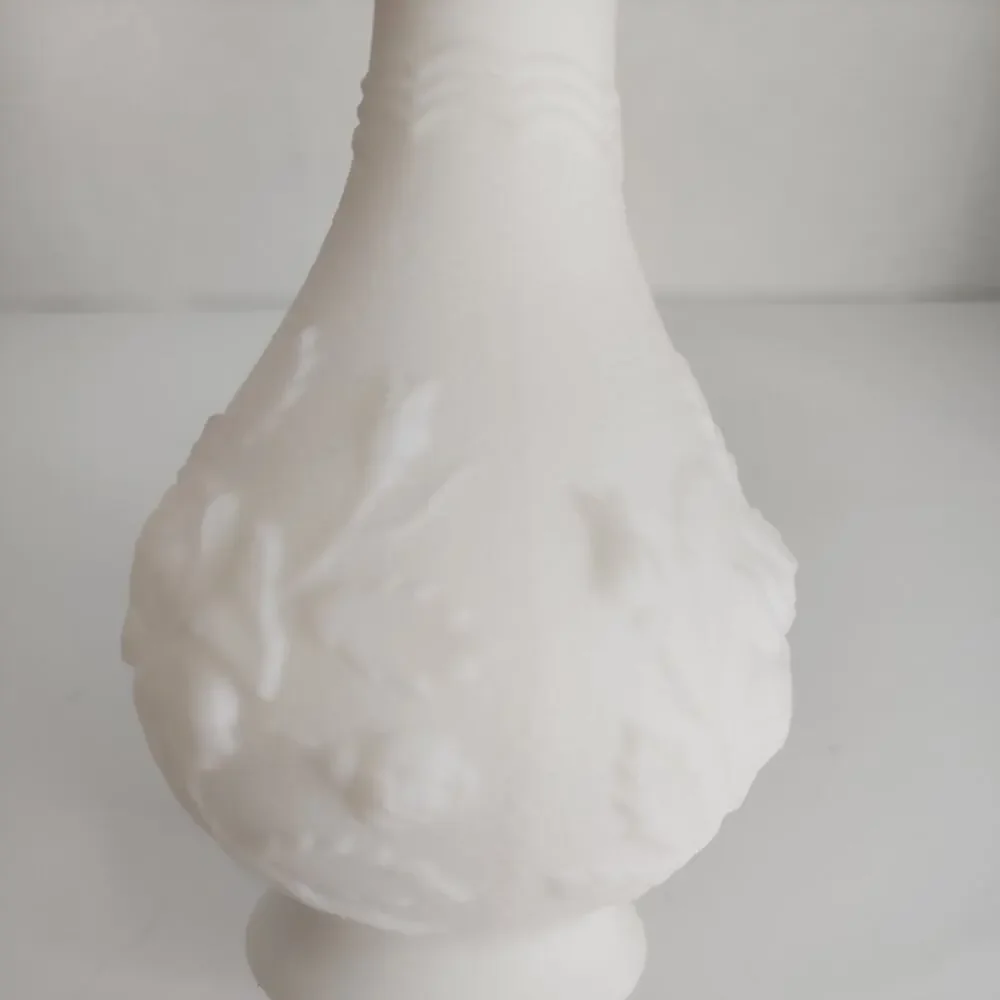 Vtg Imperial Glass White Doeskin Rose 6